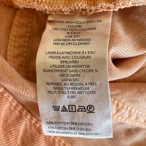 Anthropologie Pilcro Peach Pleated Denim Raw Hem Mini Skirt NWT Size 12/Large - Picture 6 of 7